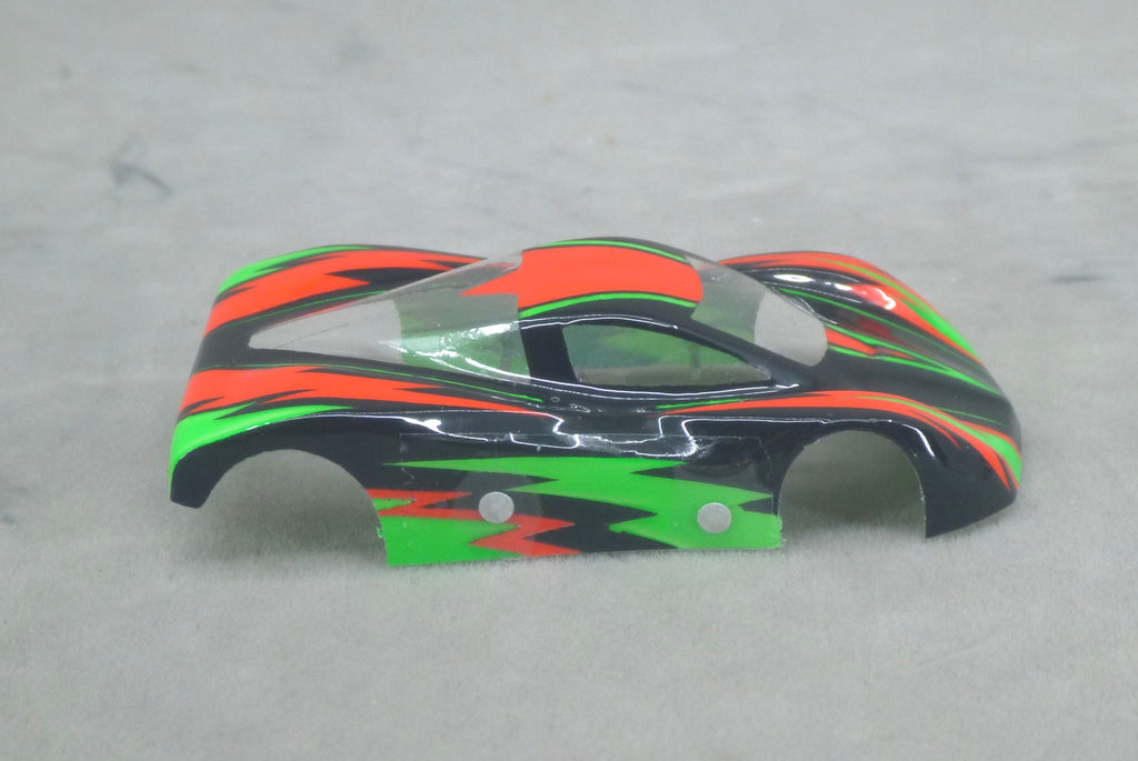 Dazzle (Green/Red/Green) - Professionally Painted Lexan HO Slot Car Body