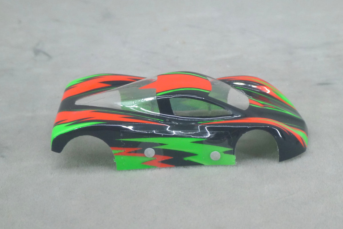 Dazzle (Green/Red/Green) - Professionally Painted Lexan HO Slot Car Body
