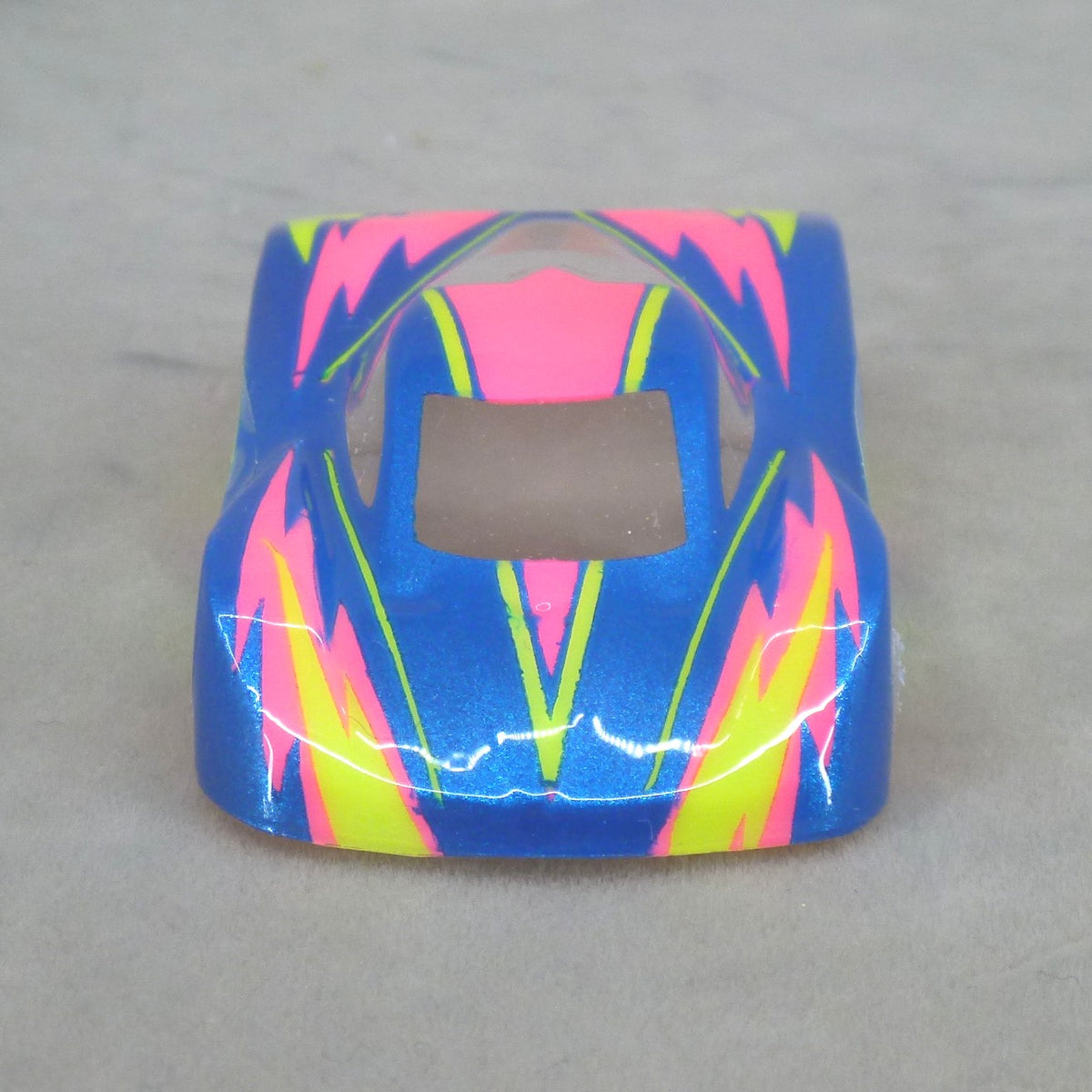 Dazzle (Yellow/Pink on Blue Body) - Professionally Painted Lexan HO Slot Car Body