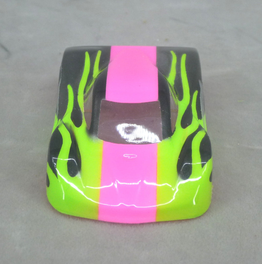 Shadow Flame (Fuchia/Lime Green) - Professionally Painted Lexan HO Slot Car Body