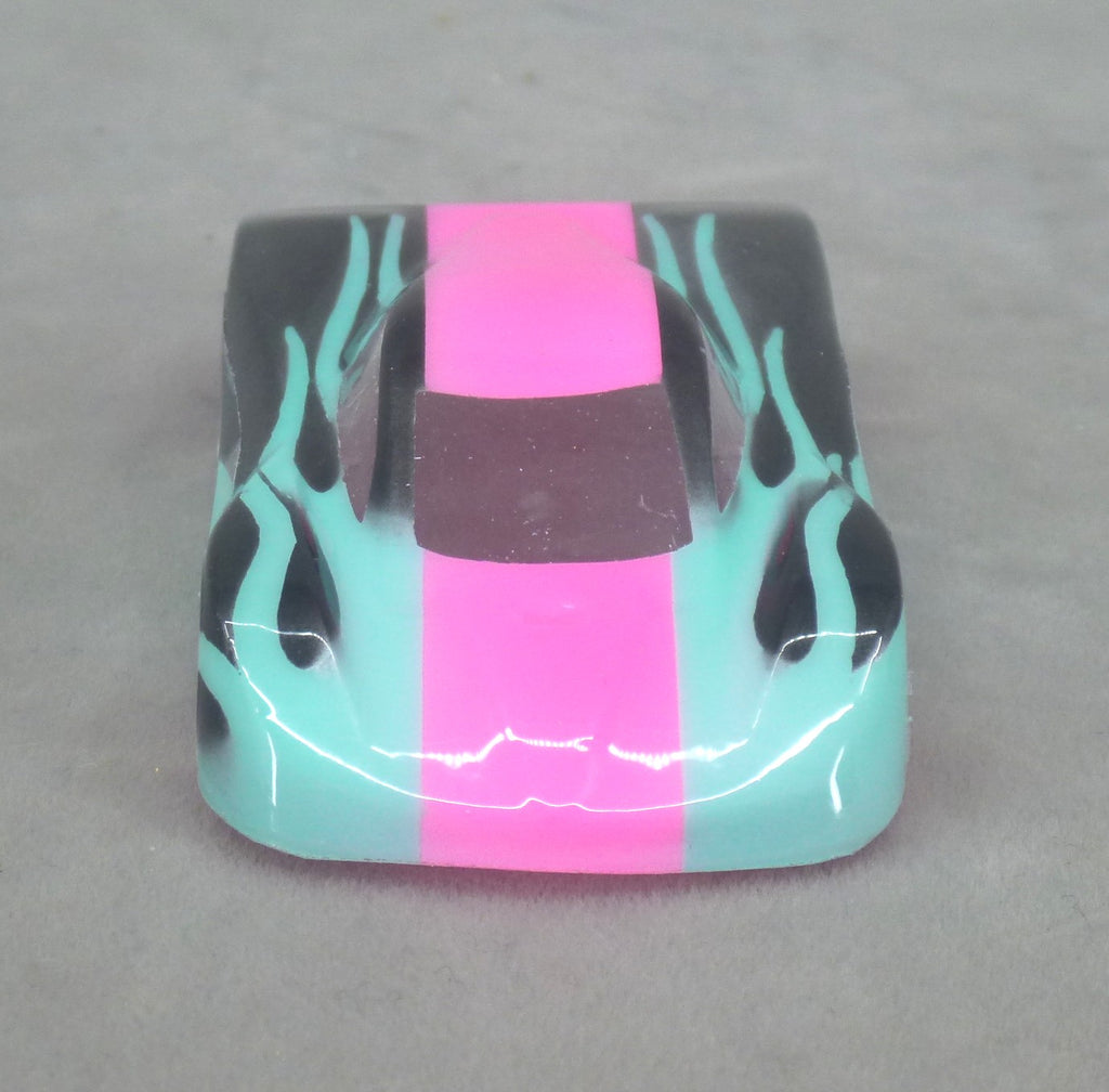 Shadow Flame (Fuchsia/Light Blue) - Professionally Painted Lexan HO Slot Car Body
