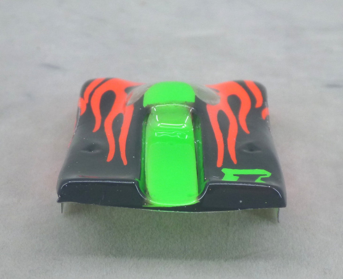 Shadow Flame (Green/Black/Red) - Professionally Painted Lexan HO Slot Car Body