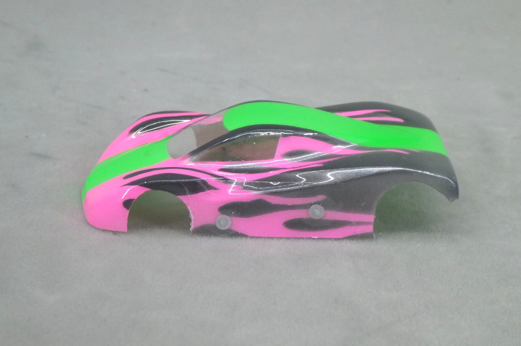 Shadow Flame (Green/Pink) - Professionally Painted Lexan HO Slot Car Body