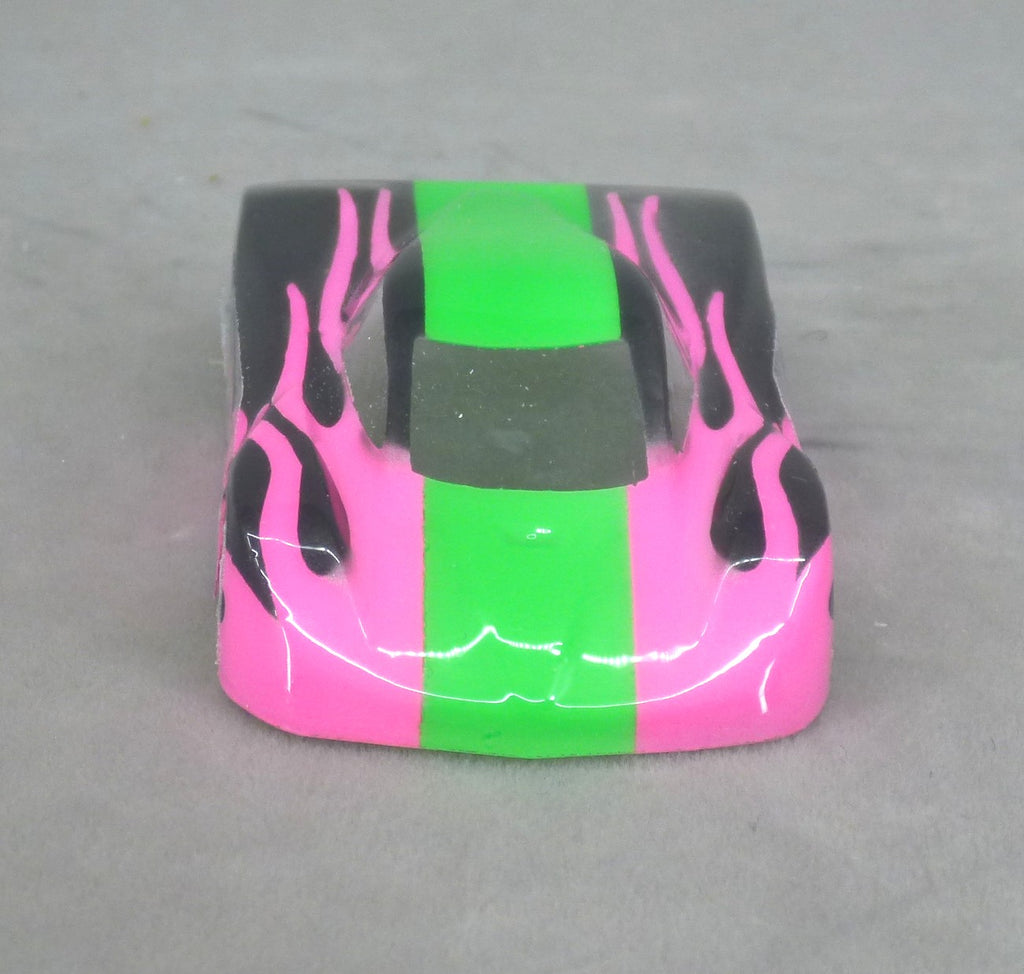 Shadow Flame (Green/Pink) - Professionally Painted Lexan HO Slot Car Body