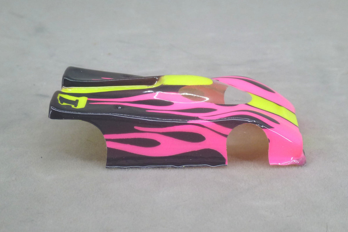 Shadow Flame (Yellow/Black/Fushia) - Professionally Painted Lexan HO Slot Car Body