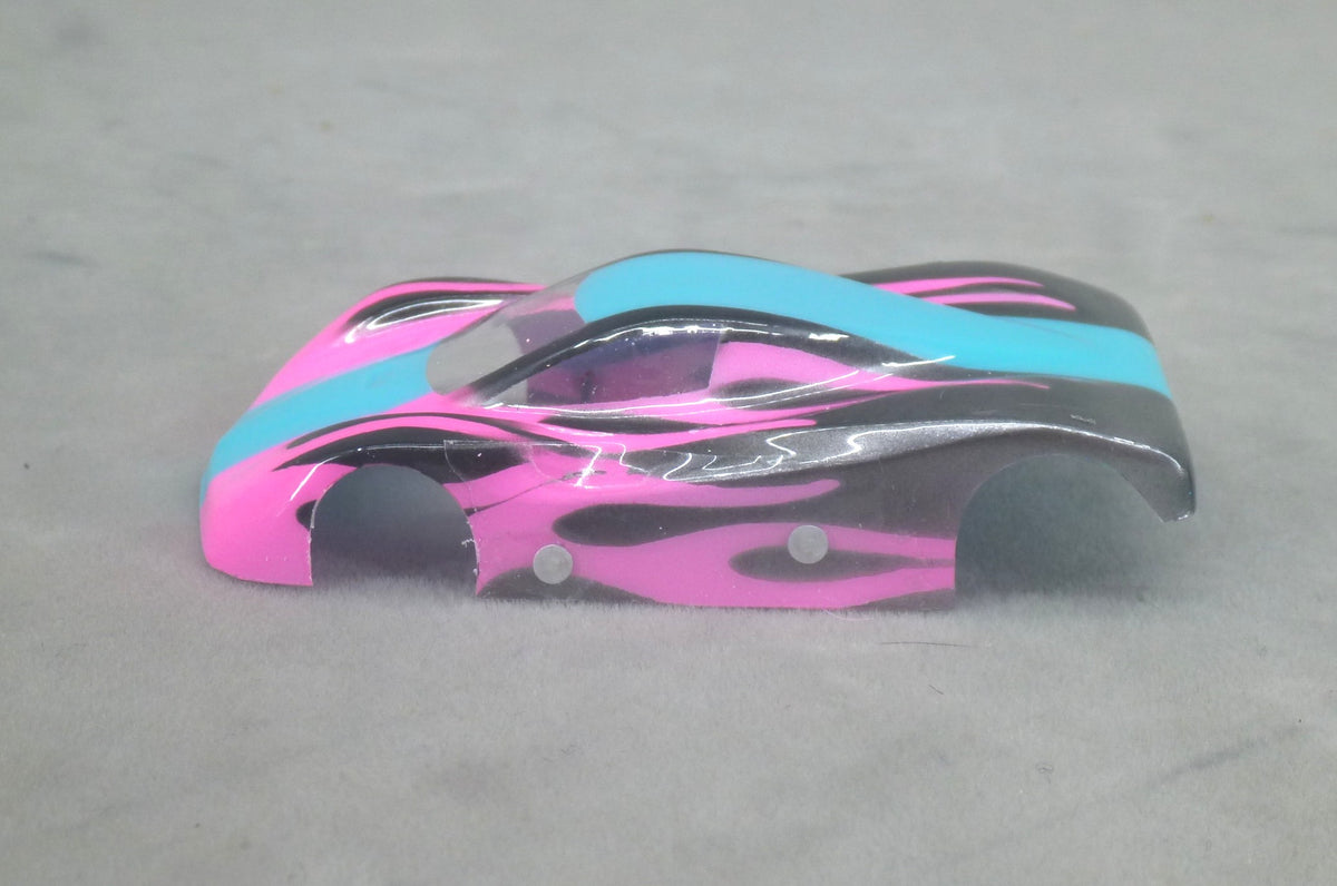 Shadow Flame (Blue/Fuchsia) - Professionally Painted Lexan HO Slot Car Body