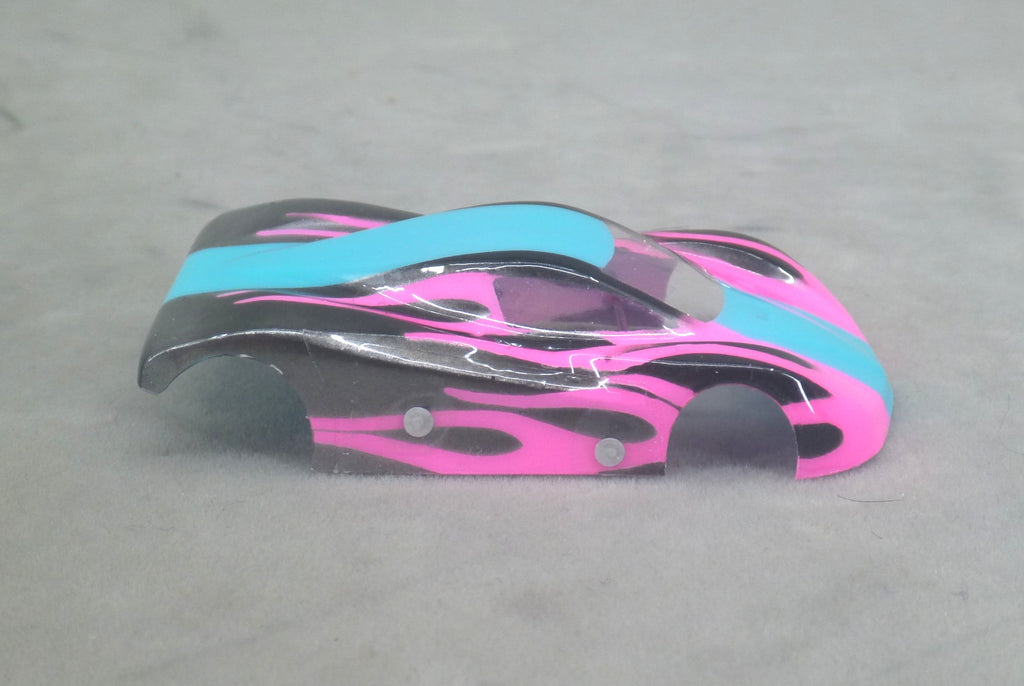 Shadow Flame (Blue/Fuchsia) - Professionally Painted Lexan HO Slot Car Body