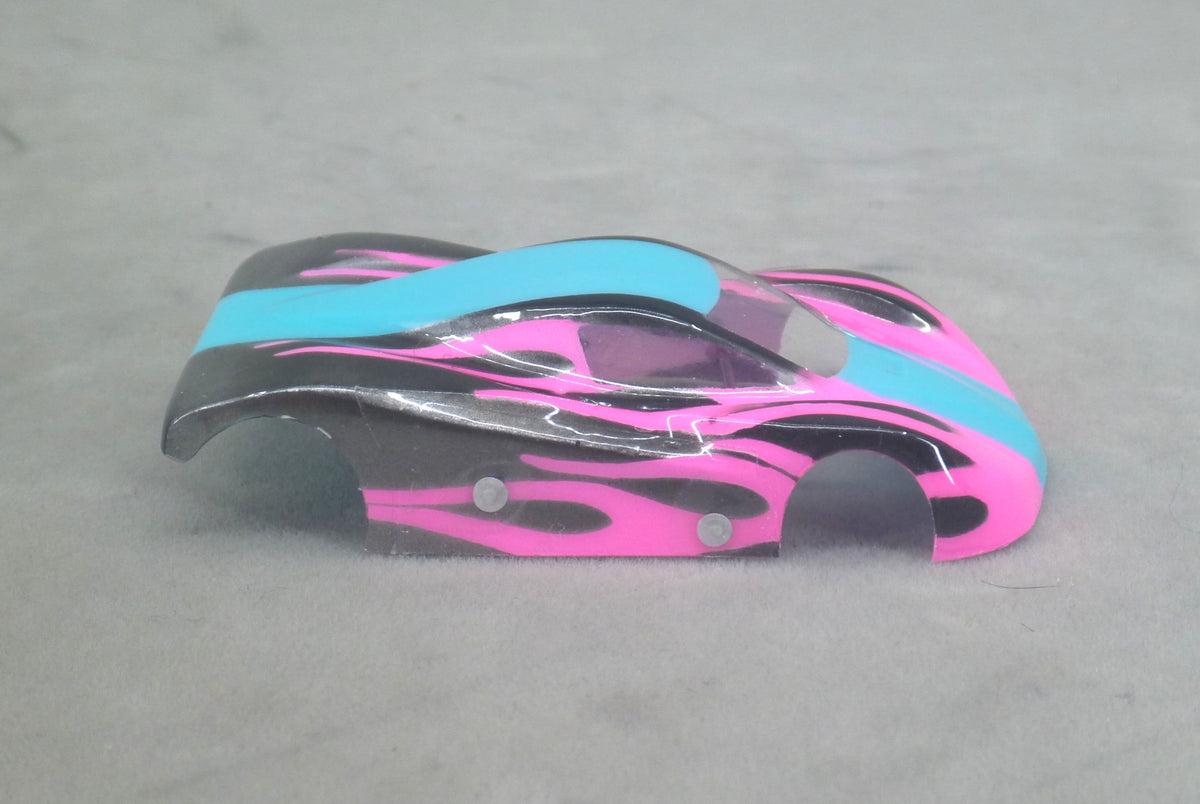 Shadow Flame (Blue/Fuchsia) - Professionally Painted Lexan HO Slot Car Body