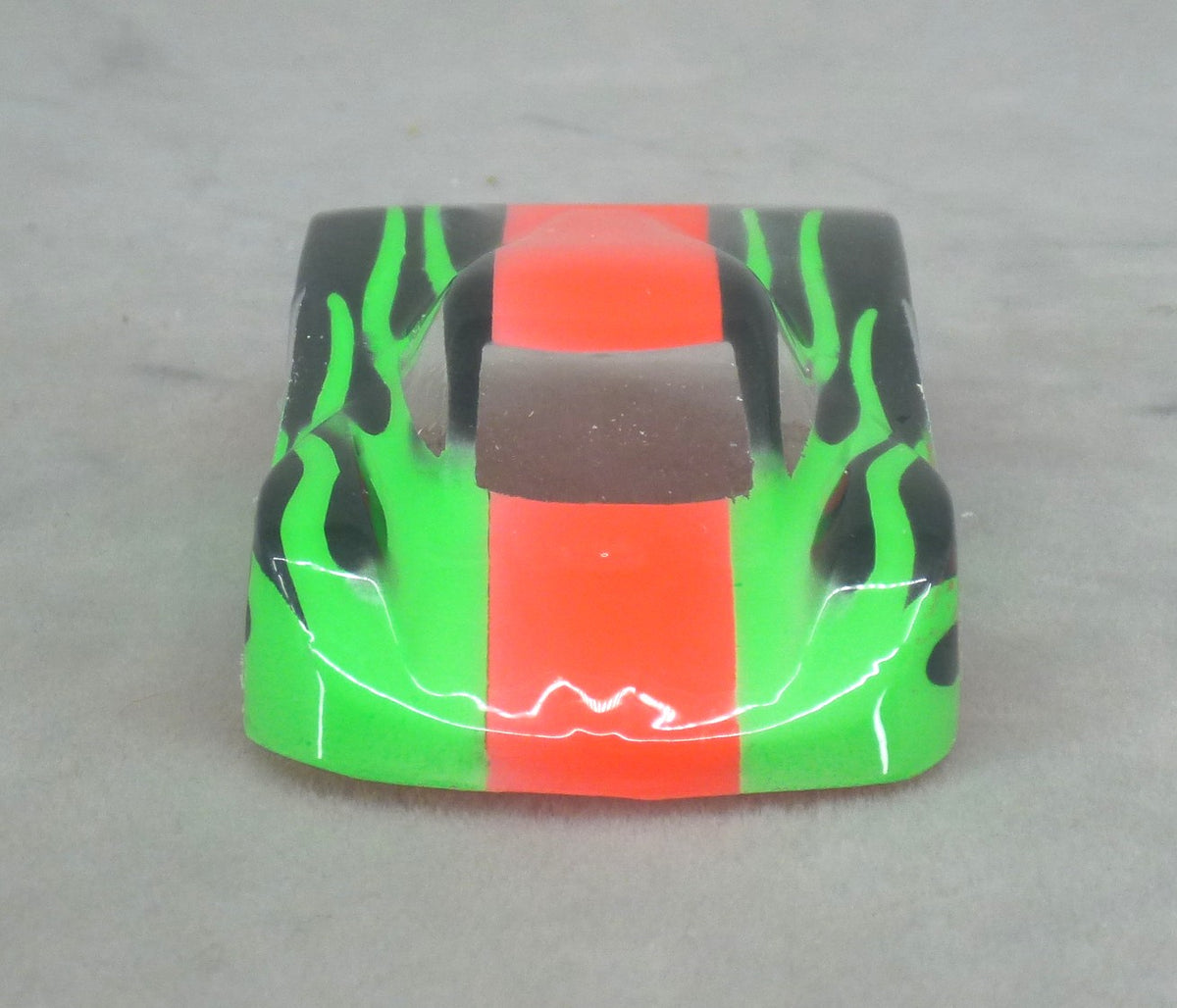 Shadow Flame (Orange/Green) - Professionally Painted Lexan HO Slot Car Body
