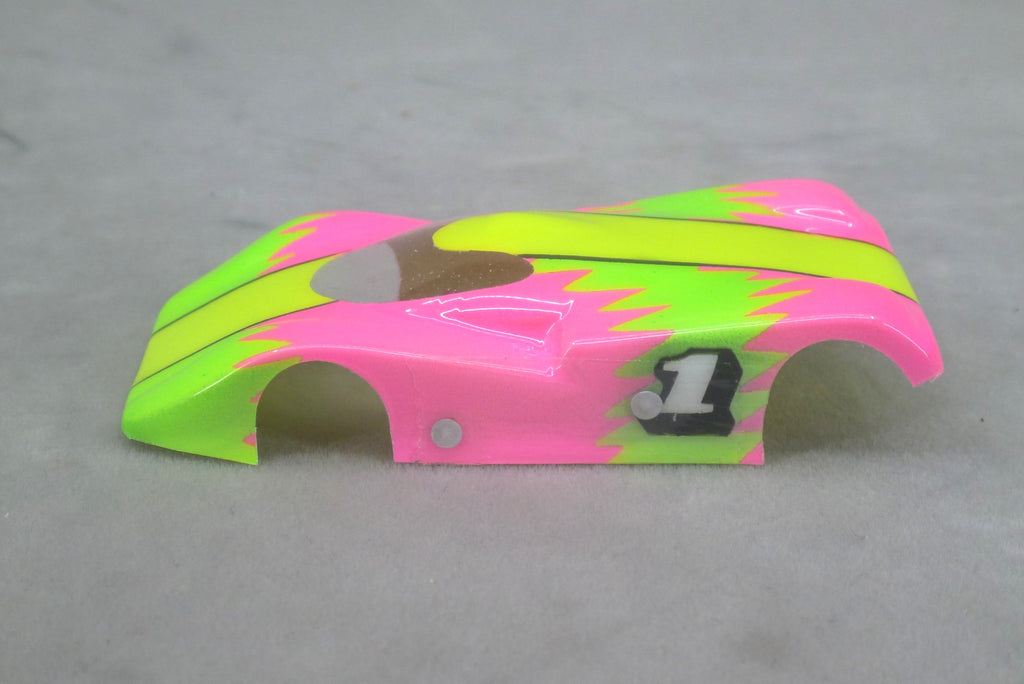 Neon Sawtooth (Yellow/Lime/Fushia) - Professionally Painted Lexan HO Slot Car Body