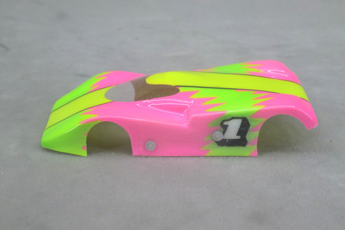 Neon Sawtooth (Yellow/Lime/Fushia) - Professionally Painted Lexan HO Slot Car Body