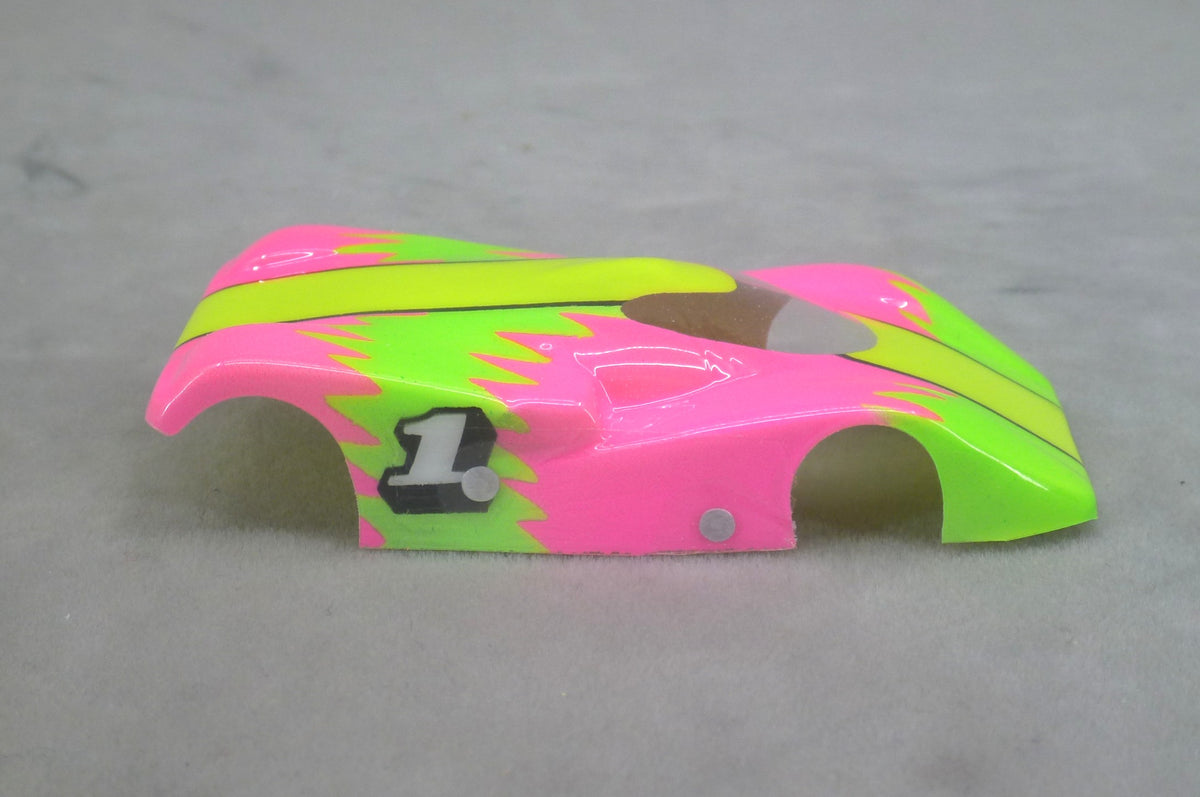 Neon Sawtooth (Yellow/Lime/Fushia) - Professionally Painted Lexan HO Slot Car Body