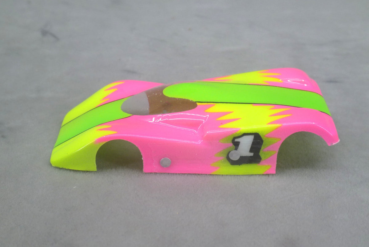 Neon Sawtooth (Lime/Yellow/Fuchsia) - Professionally Painted Lexan HO Slot Car Body