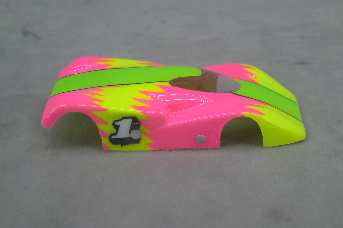 Neon Sawtooth (Lime/Yellow/Fuchsia) - Professionally Painted Lexan HO Slot Car Body