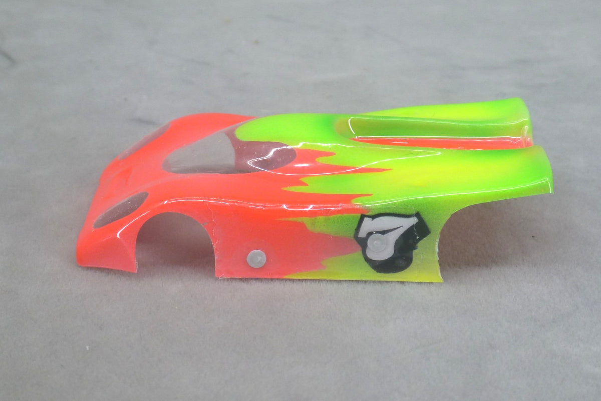 Neon Backdraft (Orange/Lime Green) - Professionally Painted Lexan HO Slot Car Body