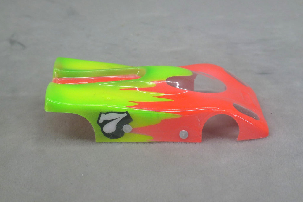 Neon Backdraft (Orange/Lime Green) - Professionally Painted Lexan HO Slot Car Body