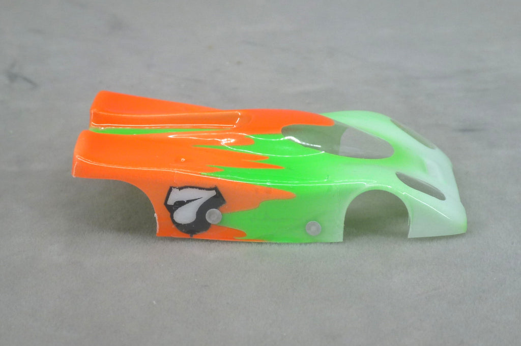 Neon Backdraft (Green/Orange) - Professionally Painted Lexan HO Slot Car Body
