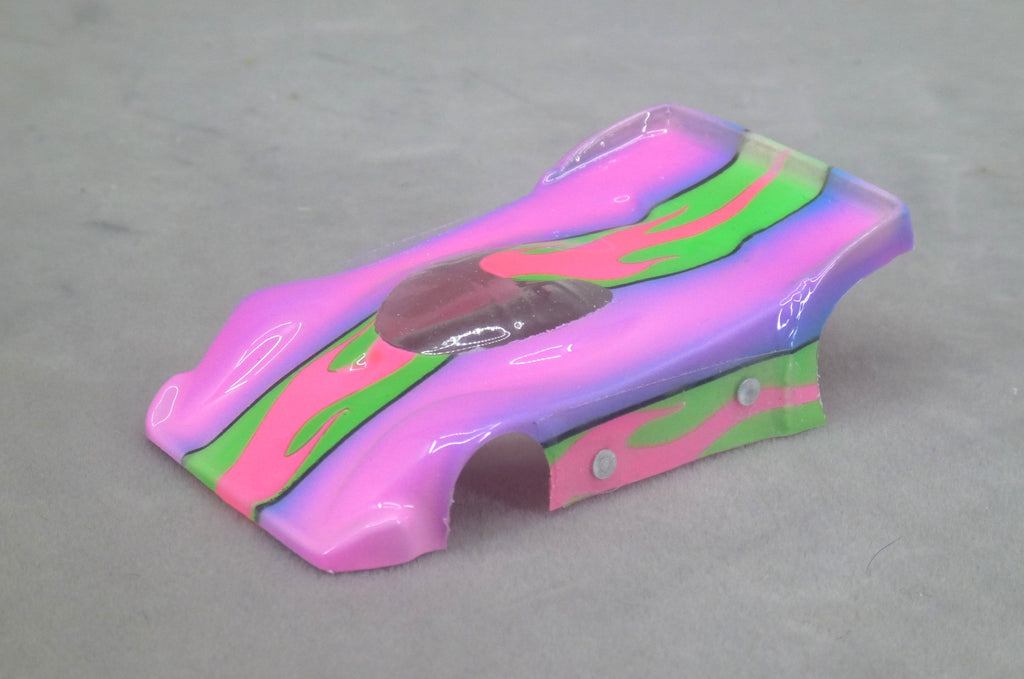 Spectrum Flame (Purple/Green/Orange) - Professionally Painted Lexan HO Slot Car Body