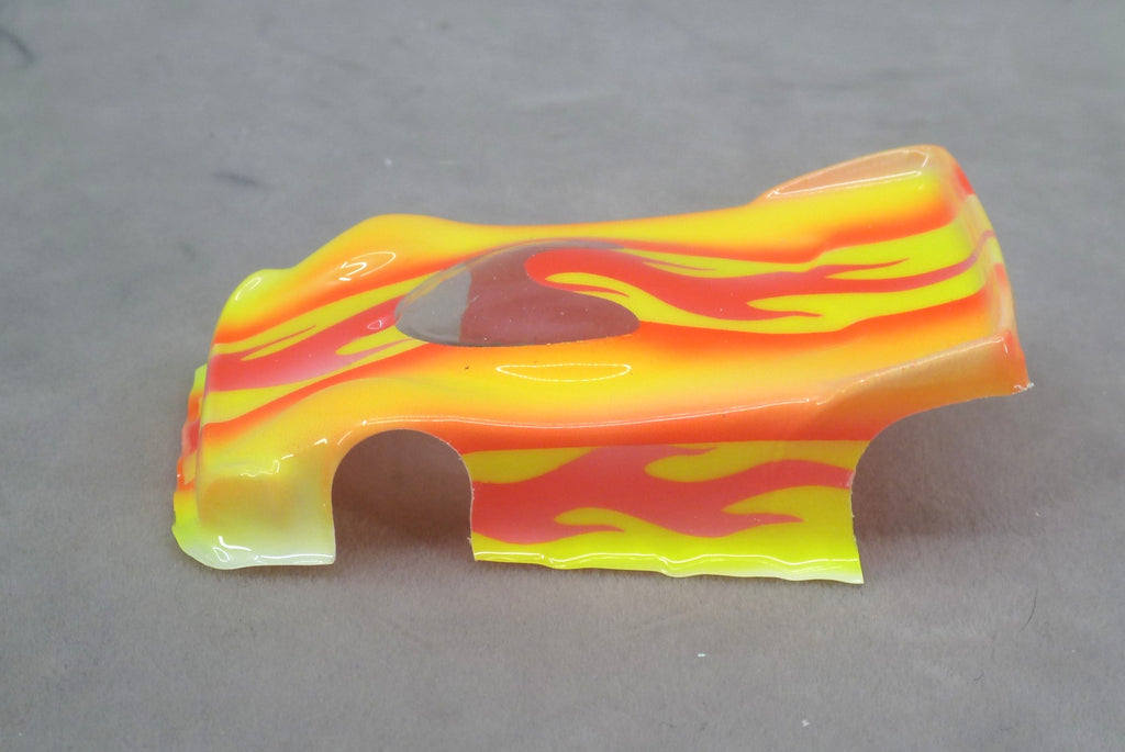 Spectrum Flame (Yellow/Orange) - Professionally Painted Lexan HO Slot Car Body