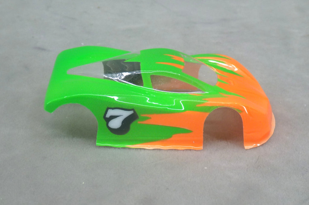Spectrum Flame (Orange/Green) - Professionally Painted Lexan HO Slot Car Body