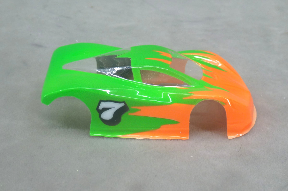 Spectrum Flame (Orange/Green) - Professionally Painted Lexan HO Slot Car Body