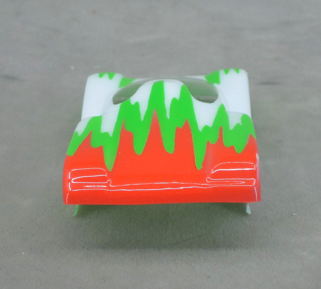 Spectrum Flame (Green/White/Orange) - Professionally Painted Lexan HO Slot Car Body