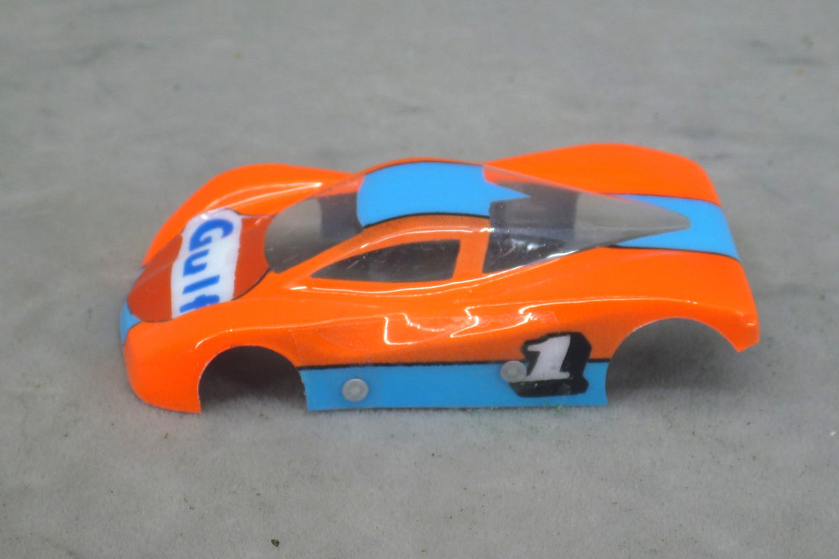 Gulf Car (Orange) - Professionally Painted Lexan HO Slot Car Body
