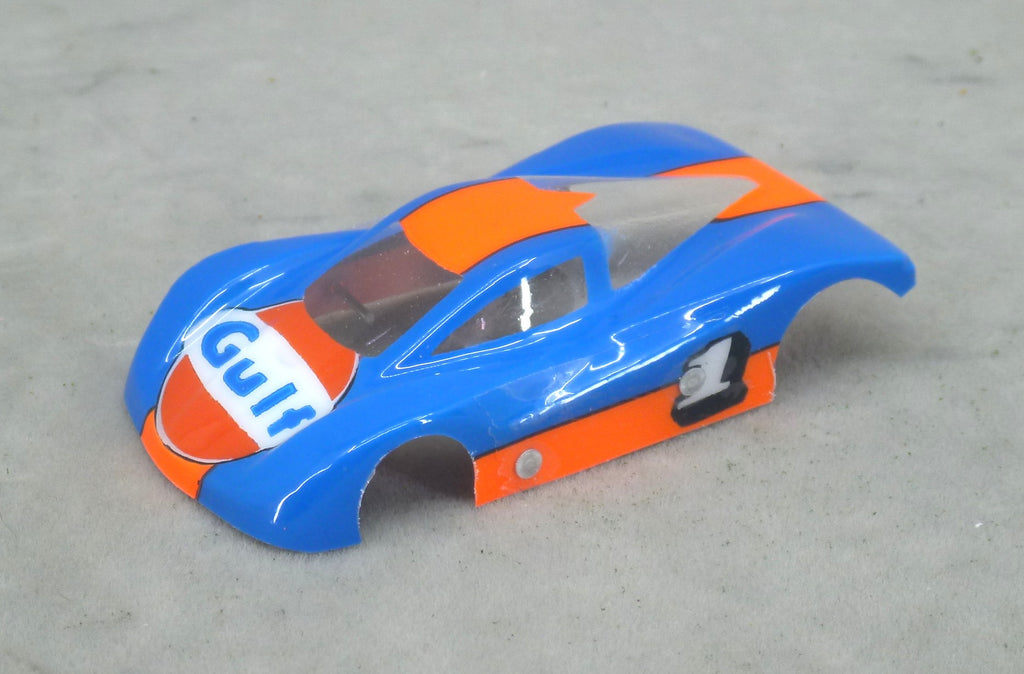 Gulf Car (Darker Blue) - Professionally Painted Lexan HO Slot Car Body