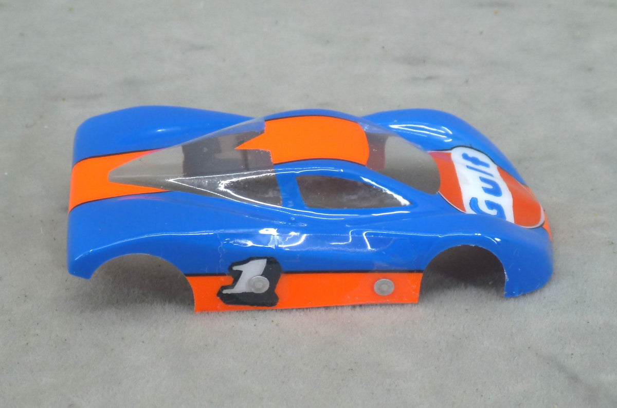 Gulf Car (Darker Blue) - Professionally Painted Lexan HO Slot Car Body