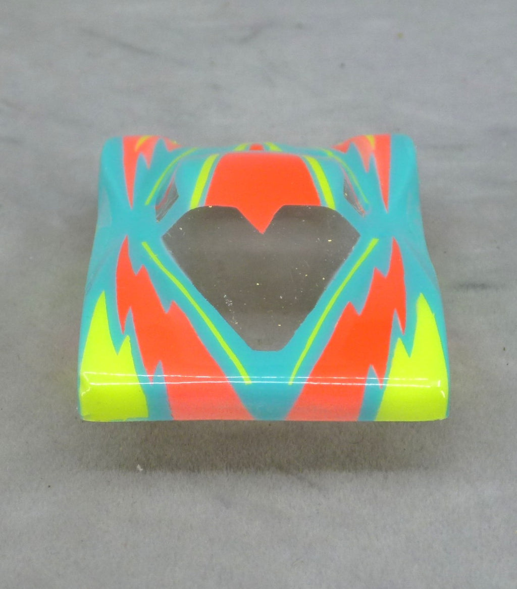 Dazzle (Yellow/Orange on Teal Body) - Professionally Painted Lexan HO Slot Car Body