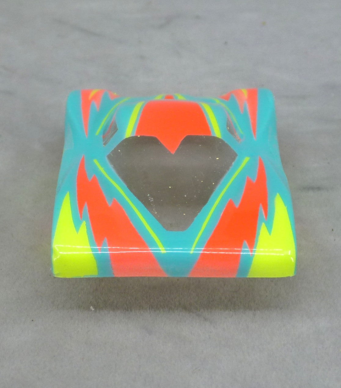 Dazzle (Yellow/Orange on Teal Body) - Professionally Painted Lexan HO Slot Car Body