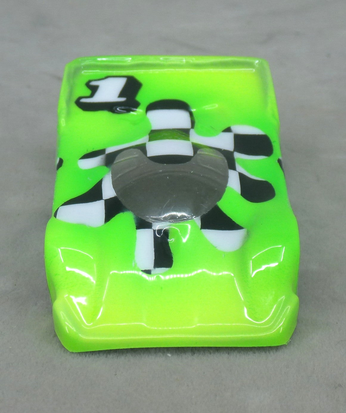 Checkerboard Blob (Lime Green) - Professionally Painted Lexan HO Slot Car Body