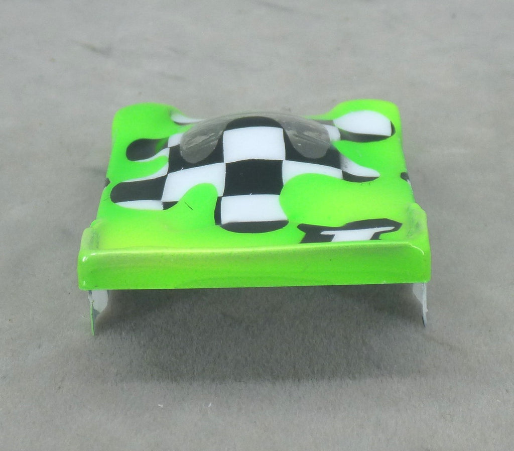 Checkerboard Blob (Lime Green) - Professionally Painted Lexan HO Slot Car Body
