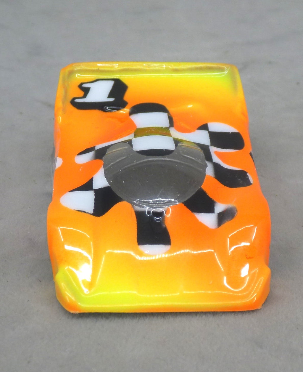 Checkerboard Blob (Yellow to Orange) - Professionally Painted Lexan HO Slot Car Body
