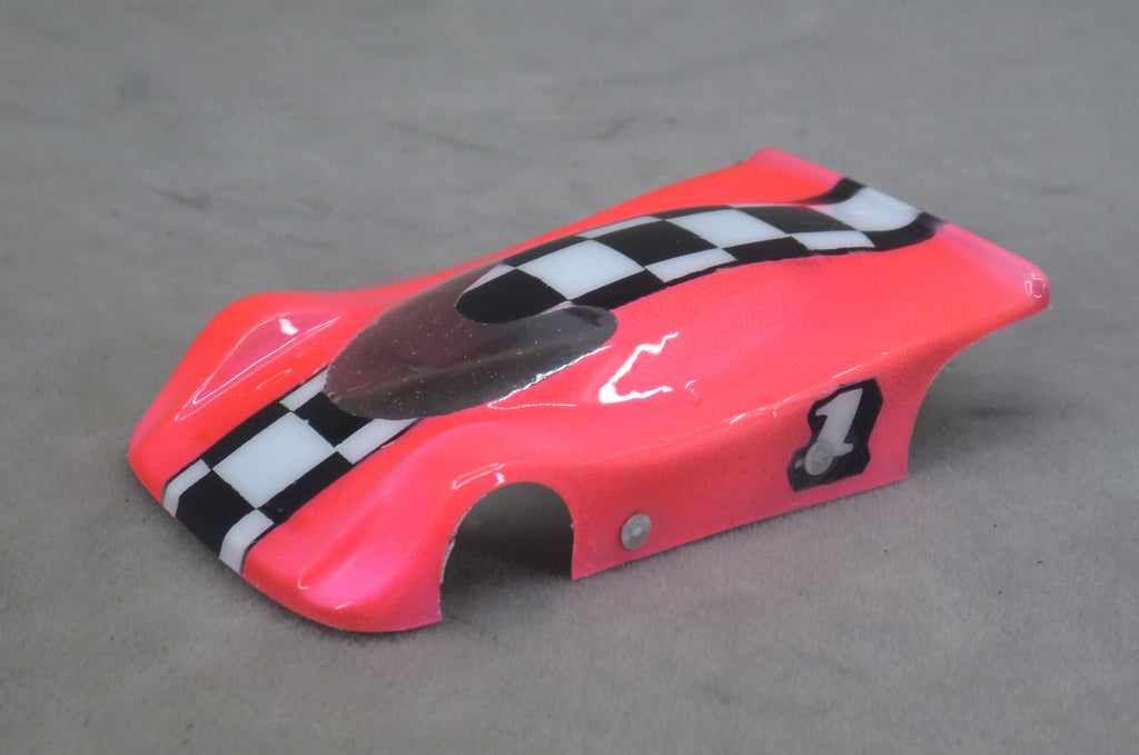 Checkerboard Stripe (Fushia) - Professionally Painted Lexan HO Slot Car Body