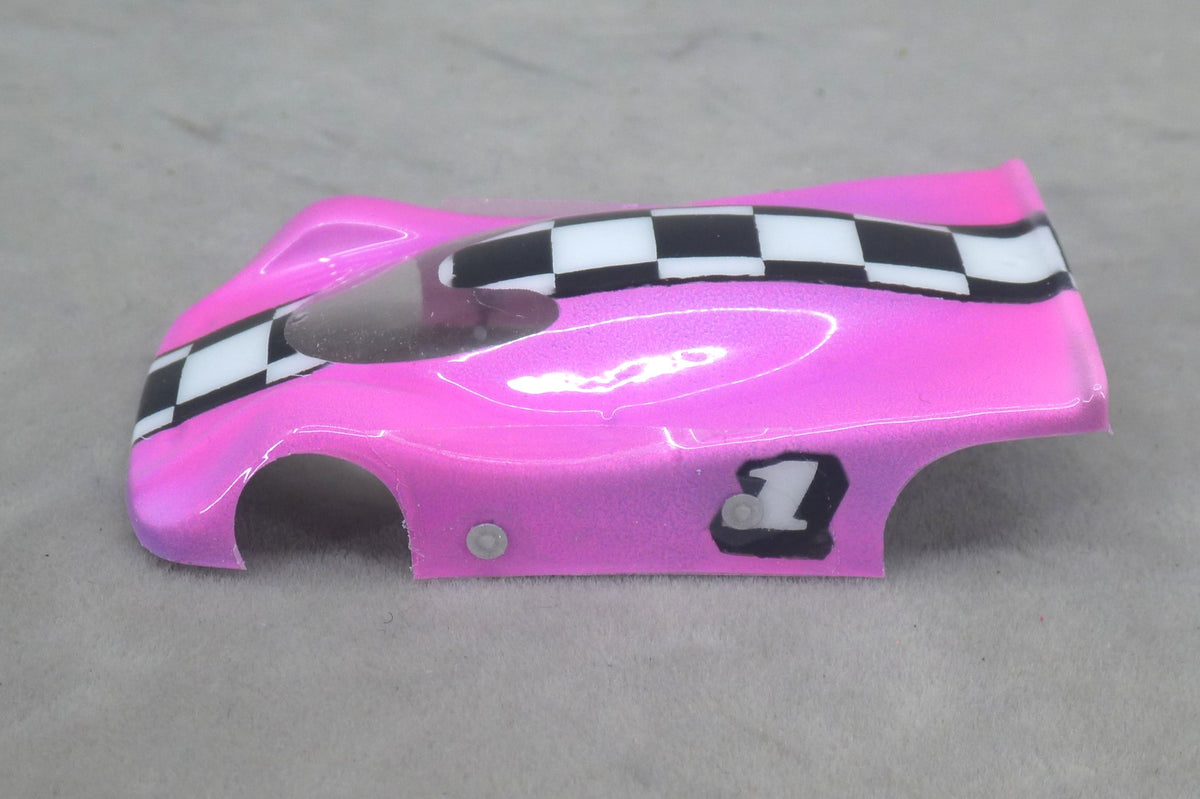 Checkerboard Stripe (Purple) - Professionally Painted Lexan HO Slot Car Body