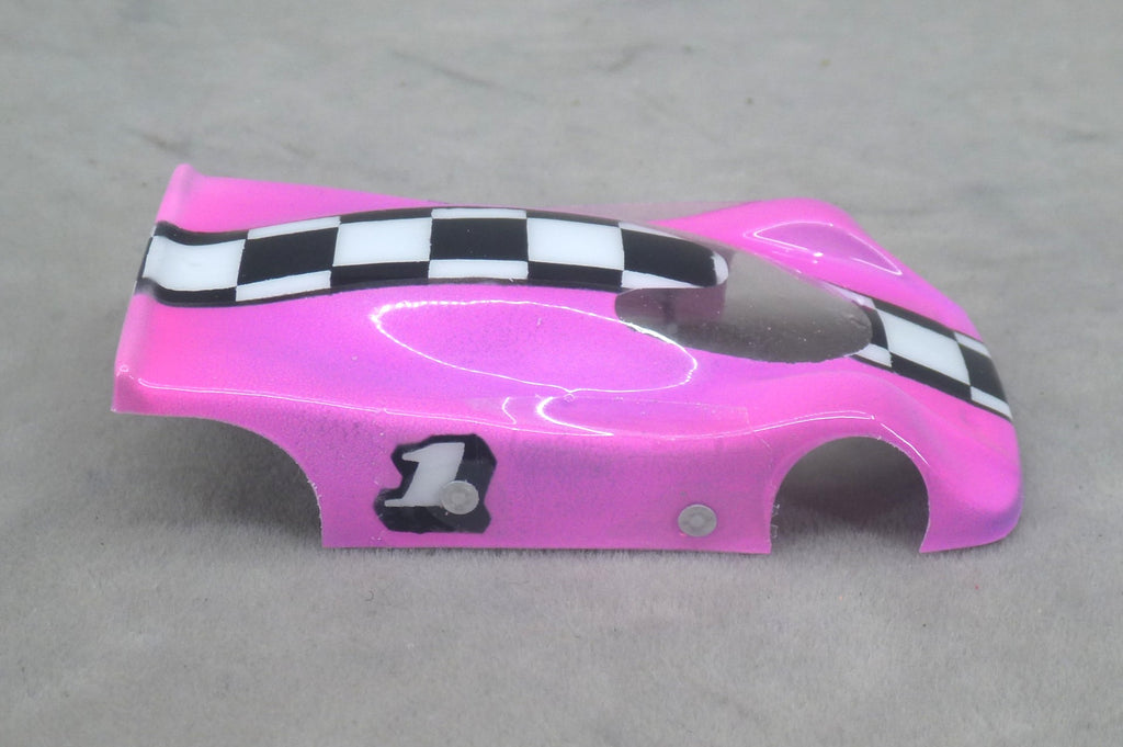 Checkerboard Stripe (Purple) - Professionally Painted Lexan HO Slot Car Body