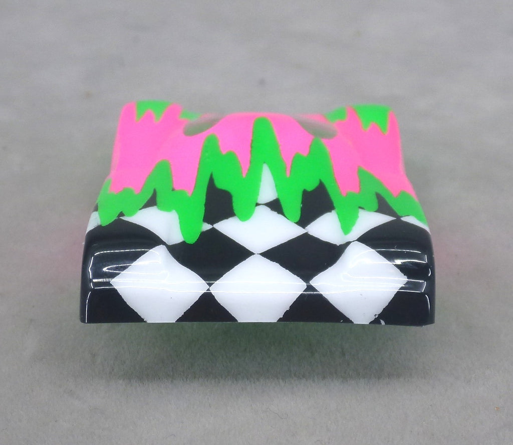 Checkered Surge (Green/Fuchsia) - Professionally Painted Lexan HO Slot Car Body