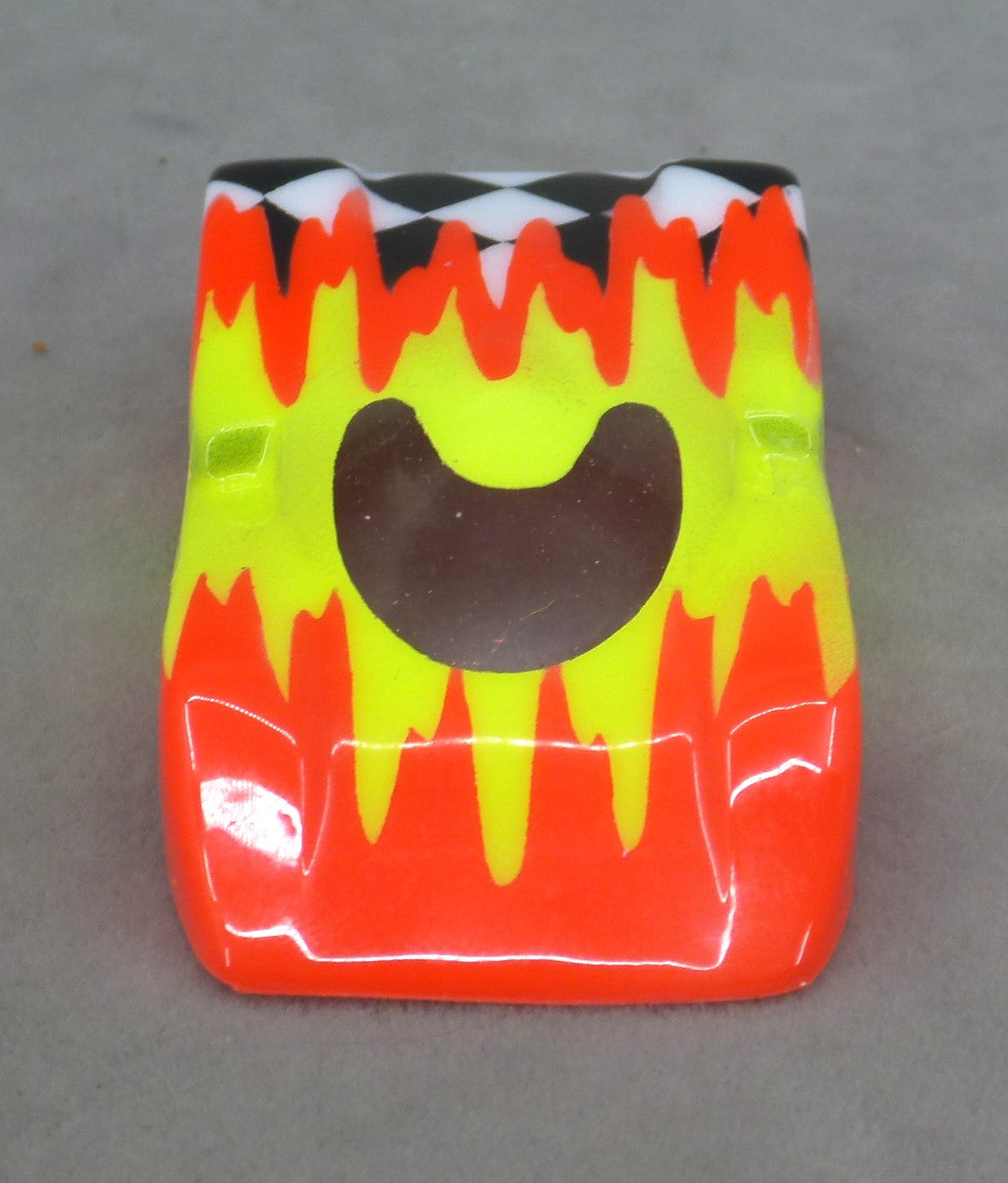 Checkered Surge (Orange/Yellow) - Professionally Painted Lexan HO Slot Car Body