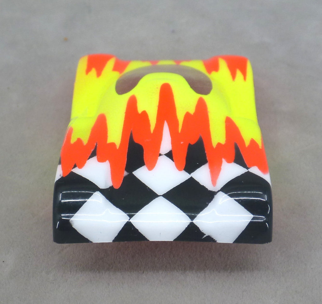 Checkered Surge (Orange/Yellow) - Professionally Painted Lexan HO Slot Car Body