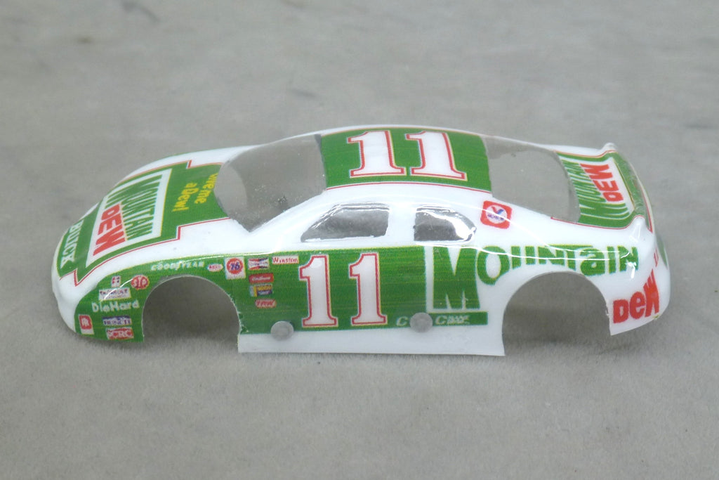 NASCAR (Mountain Dew #11) - Professionally Painted Lexan HO Slot Car Body