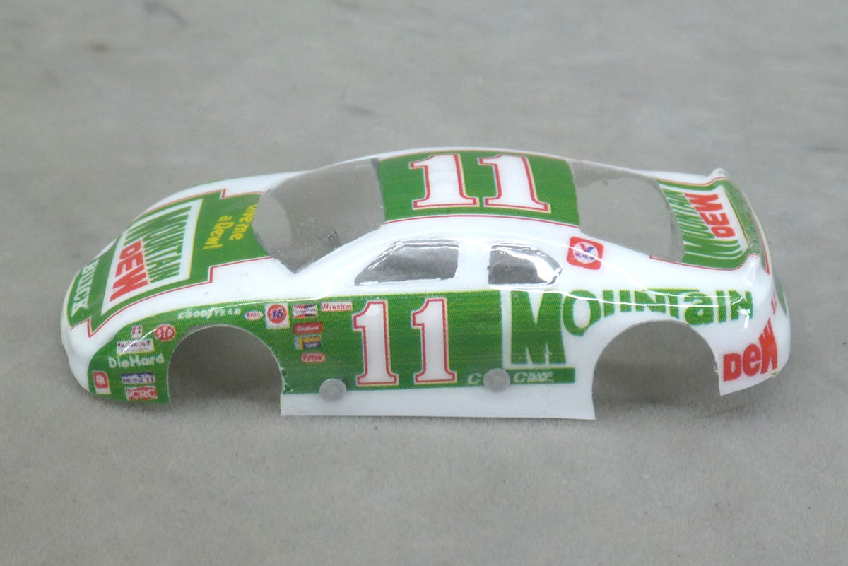 NASCAR (Mountain Dew #11) - Professionally Painted Lexan HO Slot Car Body