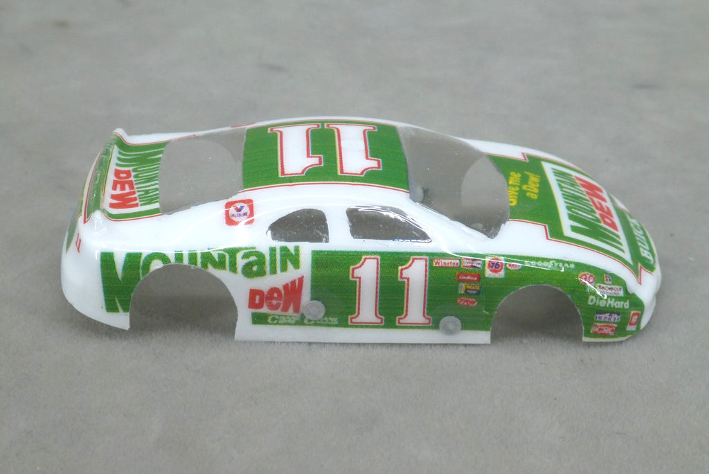 NASCAR (Mountain Dew #11) - Professionally Painted Lexan HO Slot Car Body