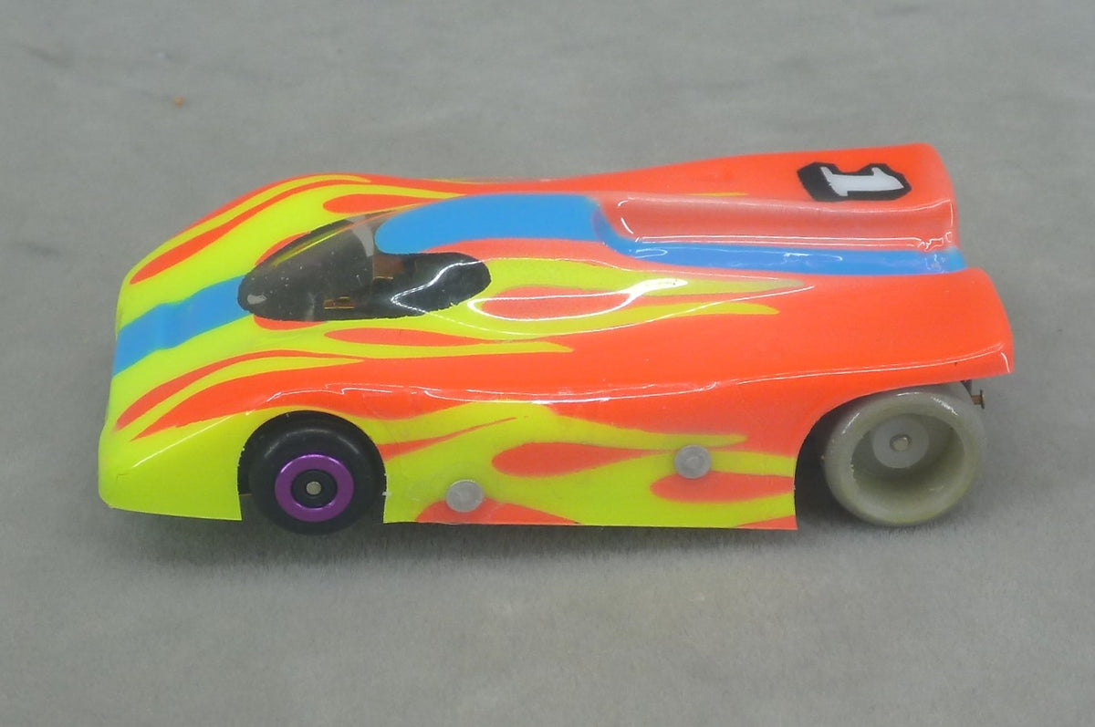 Shadow Flame (Yellow/Orange/Blue) - Professionally Painted Lexan HO Slot Car Body