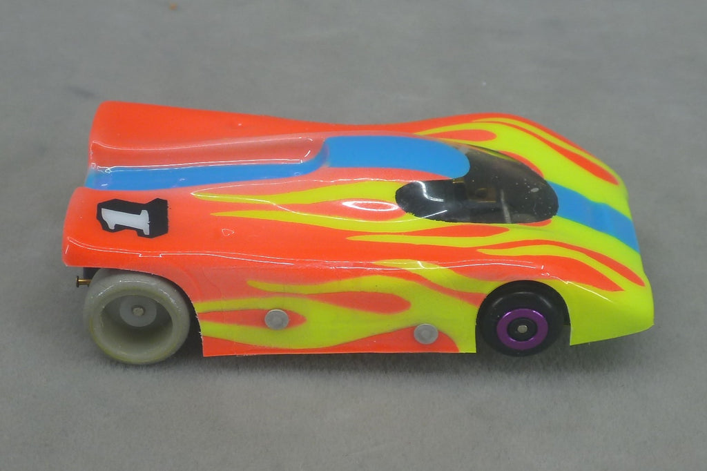 Shadow Flame (Yellow/Orange/Blue) - Professionally Painted Lexan HO Slot Car Body