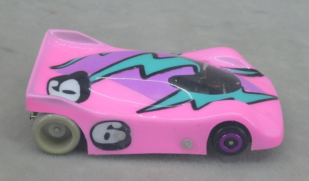 Neon Thunderbolt (Pink / Aqua / Purple) - Professionally Painted Lexan HO Slot Car Body