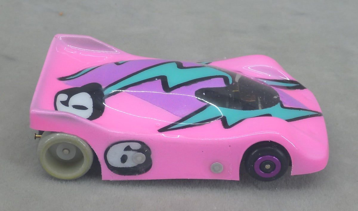 Neon Thunderbolt (Pink / Aqua / Purple) - Professionally Painted Lexan HO Slot Car Body