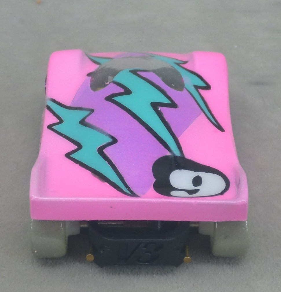Neon Thunderbolt (Pink / Aqua / Purple) - Professionally Painted Lexan HO Slot Car Body