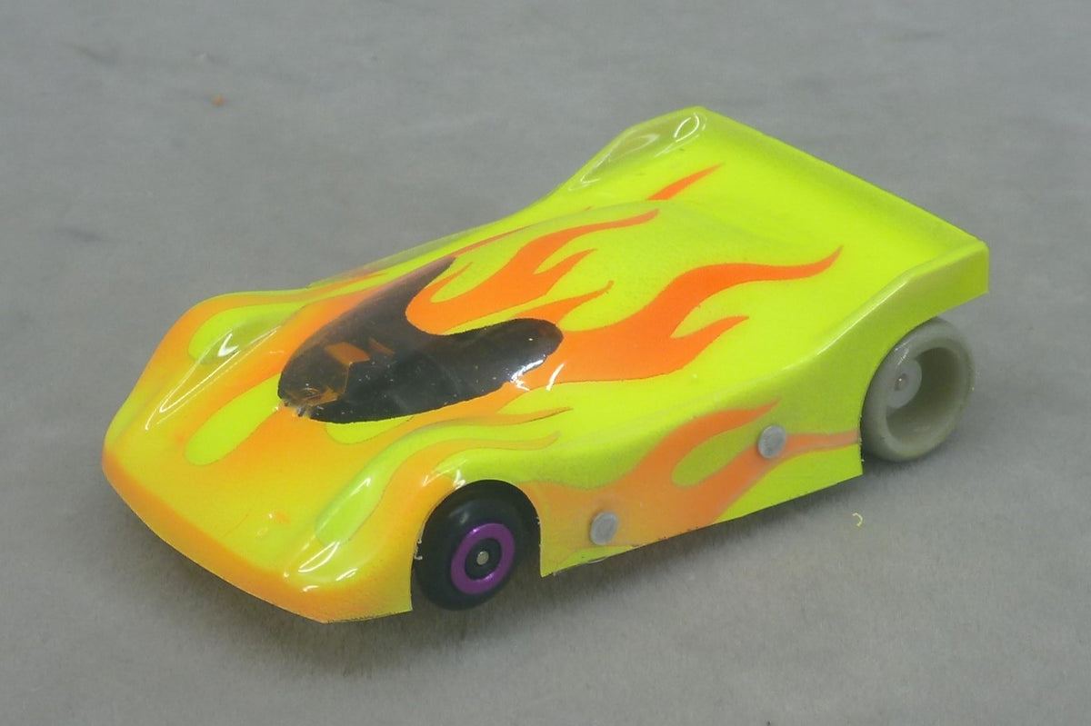 Flames (Yellow) - Professionally Painted Lexan HO Slot Car Body