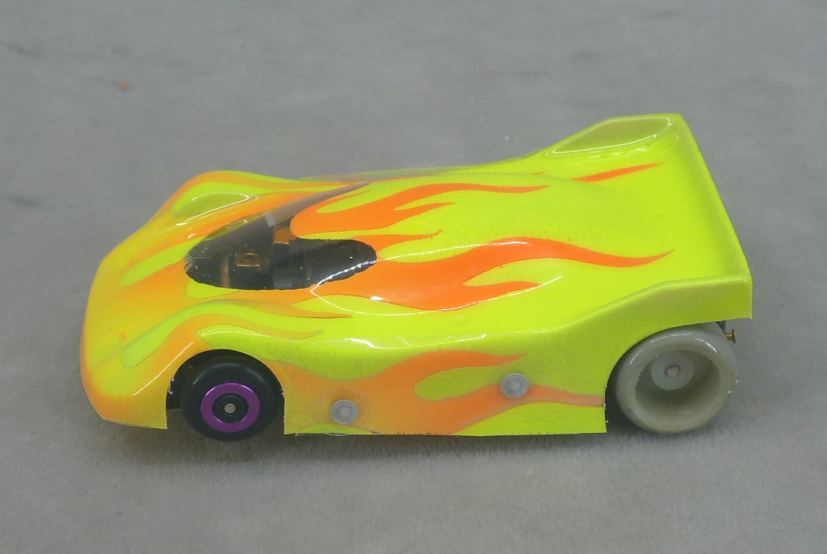 Flames (Yellow) - Professionally Painted Lexan HO Slot Car Body